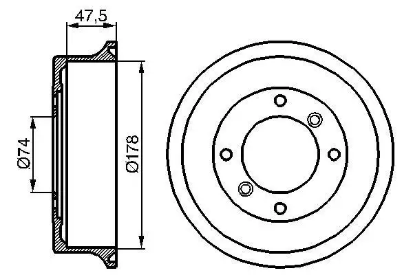 Tambour de frein BOSCH 0 986 477 062