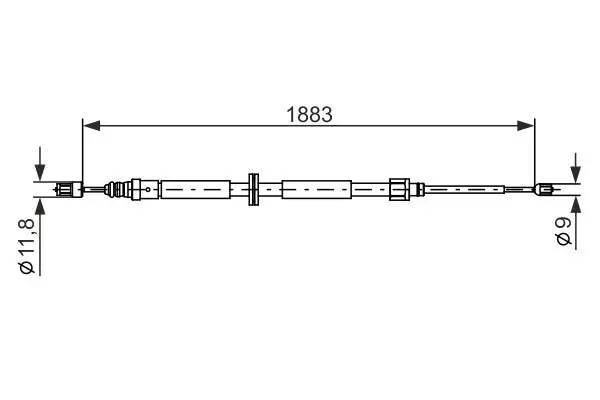 Tirette à câble, frein de stationnement BOSCH 1 987 482 302