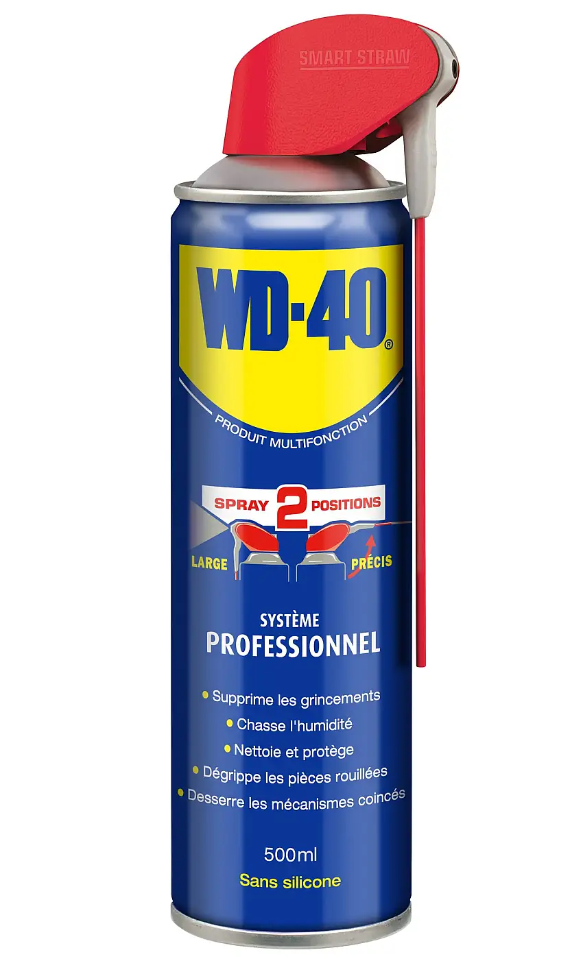 WD40 - Lubrifiant système professionnel double positions - aérosol de 500ml - 33034
