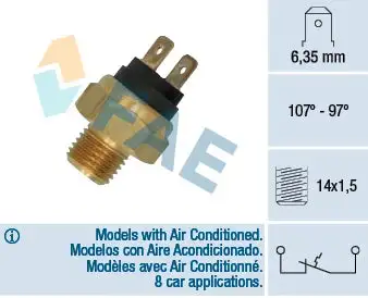 Interrupteur de température, ventilateur de radiateur FAE 36030