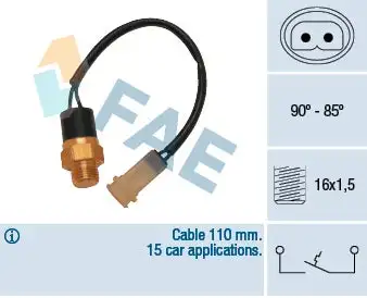 Interrupteur de température, ventilateur de radiateur FAE 36100