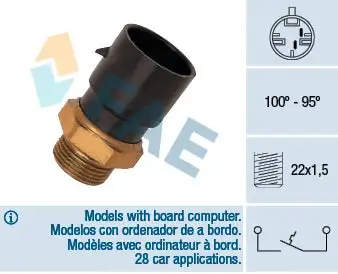 Interrupteur de température, ventilateur de radiateur FAE 36180