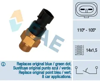 Interrupteur de température, ventilateur de radiateur FAE 36200