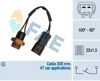 Interrupteur de température, ventilateur de radiateur FAE 36220