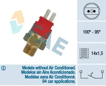 Interrupteur de température, ventilateur de radiateur FAE 36250