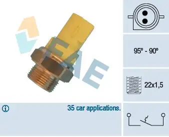 Interrupteur de température, ventilateur de radiateur FAE 36330