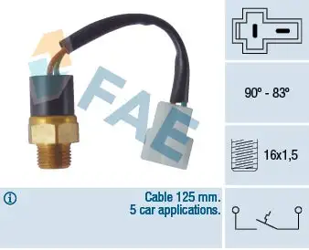 Interrupteur de température, ventilateur de radiateur FAE 36360