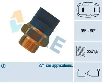 Interrupteur de température, ventilateur de radiateur FAE 36370