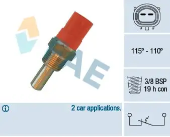 Interrupteur de température, ventilateur de radiateur FAE 36400