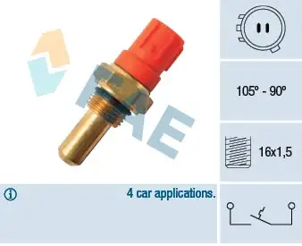 Interrupteur de température, ventilateur de radiateur FAE 36420