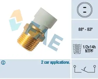 Interrupteur de température, ventilateur de radiateur FAE 36499