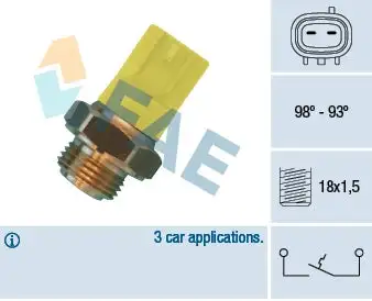 Interrupteur de température, ventilateur de radiateur FAE 36500