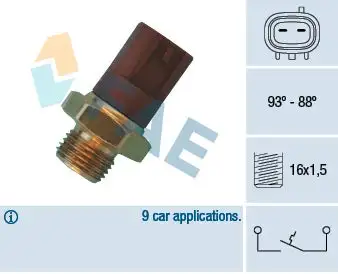 Interrupteur de température, ventilateur de radiateur FAE 36510