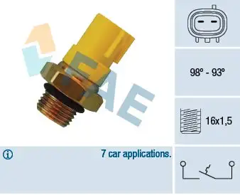 Interrupteur de température, ventilateur de radiateur FAE 36520
