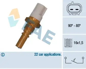 Interrupteur de température, ventilateur de radiateur FAE 36545