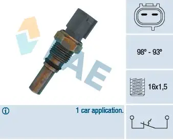 Interrupteur de température, ventilateur de radiateur FAE 36550