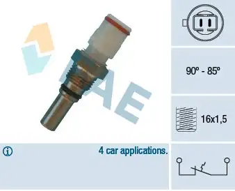 Interrupteur de température, ventilateur de radiateur FAE 36570