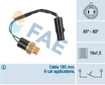 Interrupteur de température, ventilateur de radiateur FAE 36610