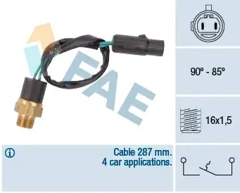 Interrupteur de température, ventilateur de radiateur FAE 36620