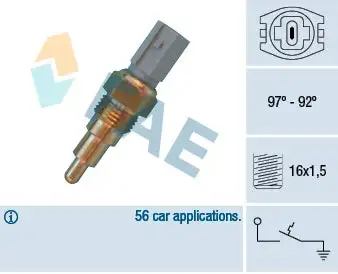 Interrupteur de température, ventilateur de radiateur FAE 36660