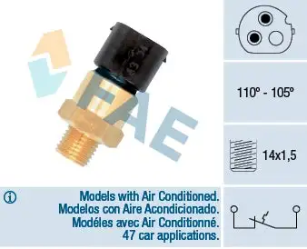 Interrupteur de température, ventilateur de radiateur FAE 36690