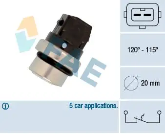 Interrupteur de température, ventilateur de radiateur FAE 36700