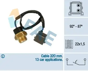 Interrupteur de température, ventilateur de radiateur FAE 36730