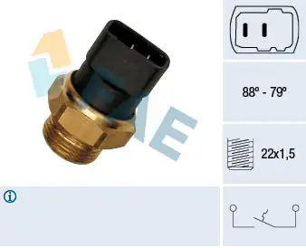 Interrupteur de température, ventilateur de radiateur FAE 37270