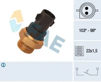 Interrupteur de température, ventilateur de radiateur FAE 37290