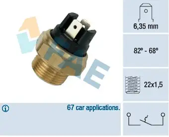Interrupteur de température, ventilateur de radiateur FAE 37350