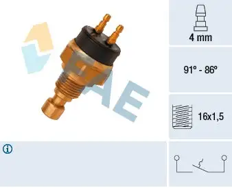 Interrupteur de température, ventilateur de radiateur FAE 37450