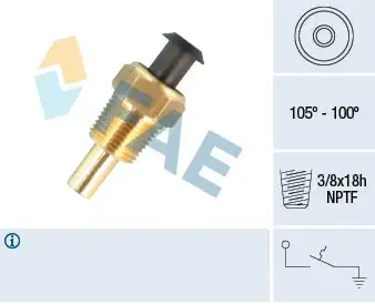 Interrupteur de température, ventilateur de radiateur FAE 37601