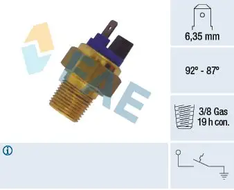 Interrupteur de température, ventilateur de radiateur FAE 37651