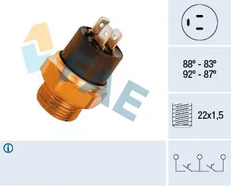 Interrupteur de température, ventilateur de radiateur FAE 37800