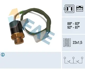 Interrupteur de température, ventilateur de radiateur FAE 37830