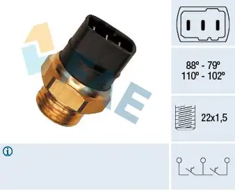 Interrupteur de température, ventilateur de radiateur FAE 37840