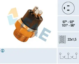 Interrupteur de température, ventilateur de radiateur FAE 37860