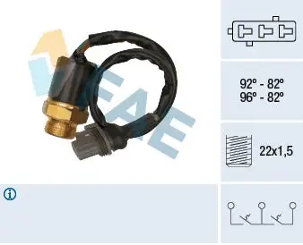 Interrupteur de température, ventilateur de radiateur FAE 37870
