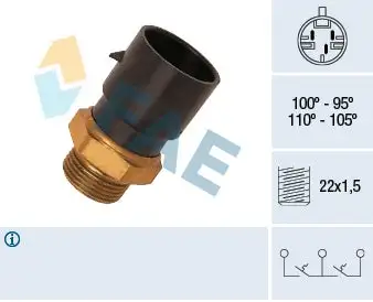 Interrupteur de température, ventilateur de radiateur FAE 38030
