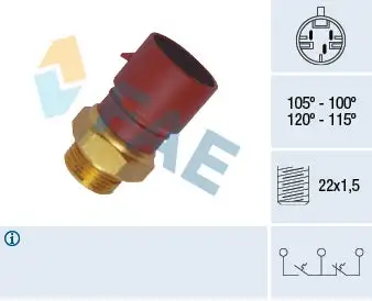 Interrupteur de température, ventilateur de radiateur FAE 38040