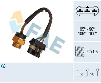 Interrupteur de température, ventilateur de radiateur FAE 38050
