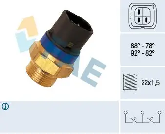 Interrupteur de température, ventilateur de radiateur FAE 38110