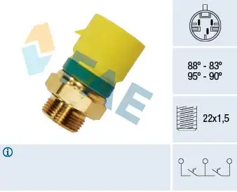 Interrupteur de température, ventilateur de radiateur FAE 38210