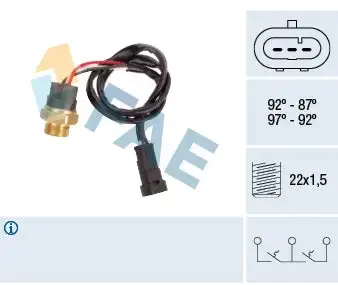 Interrupteur de température, ventilateur de radiateur FAE 38280