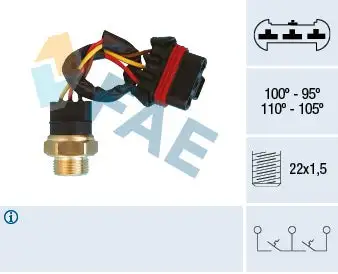Interrupteur de température, ventilateur de radiateur FAE 38290