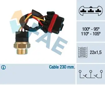 Interrupteur de température, ventilateur de radiateur FAE 38300