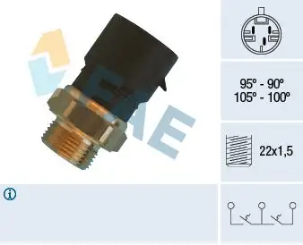 Interrupteur de température, ventilateur de radiateur FAE 38310
