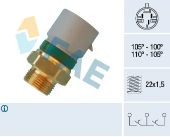 Interrupteur de température, ventilateur de radiateur FAE 38350