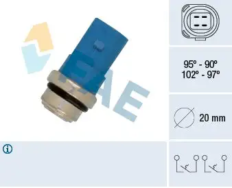 Interrupteur de température, ventilateur de radiateur FAE 38391