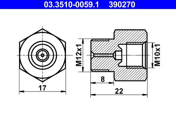 Adaptateur, conduite de frein ATE 03.3510-0059.1